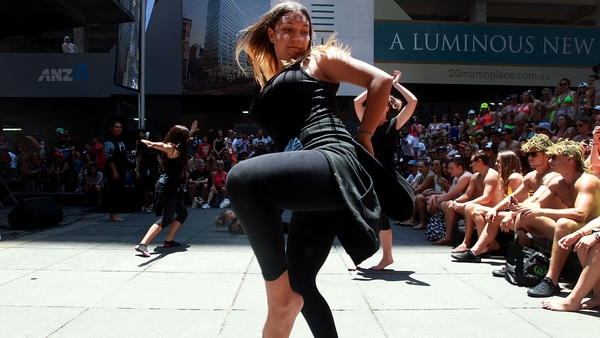 Dancer performs in the final of ‘AIME Strut Streets’ in Sydney