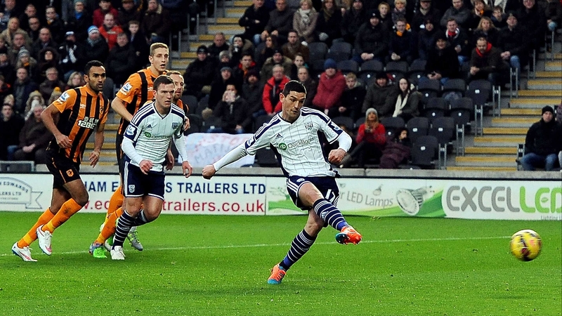 Graham Dorrans fails to convert his penalty at the KC Stadium