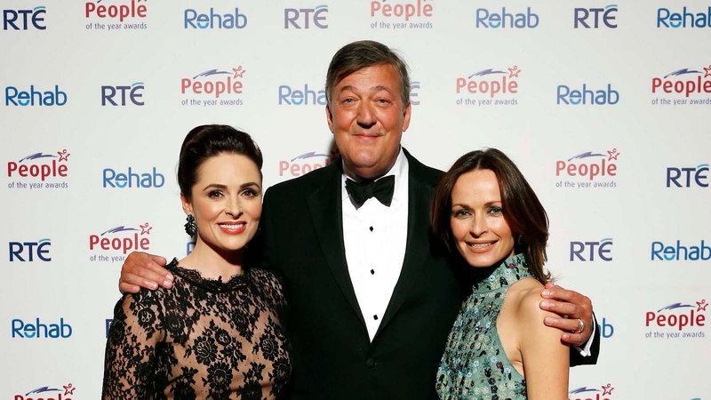 Gráinne Seoige (left) with Stephen Fry and Sharon Corr ©Robbie Reynolds