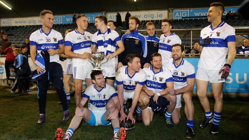St Vincent's players celebrate their county final win over St Oliver Plunketts/Eoghan Ruadh