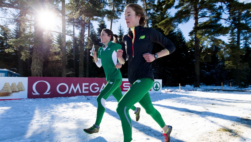 Fionnuala Britton and Sara Treacy at a training session in Samokov