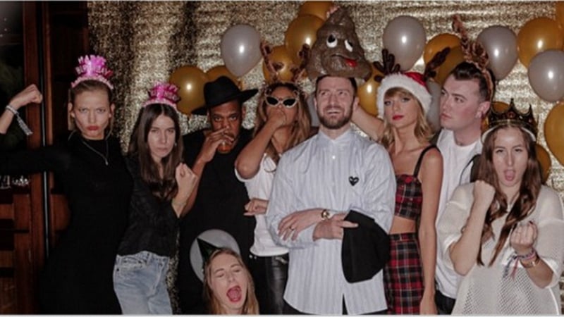 Taylor with a few pals