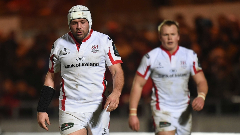 Ulster's Rory Best (L) and Luke Marshall (right) walk off dejected at Parc y Scarlets