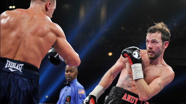 The Limerick southpaw evades the advances of the Russian pugilist