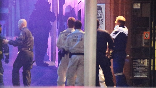 Police surround the Lindt Chocolate Cafe, Sydney