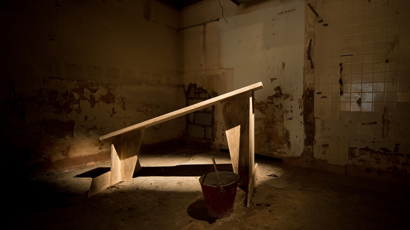 An artwork entitled 'Waterboarding' by artist Steve Lazarides at the Lazarides Gallery in London