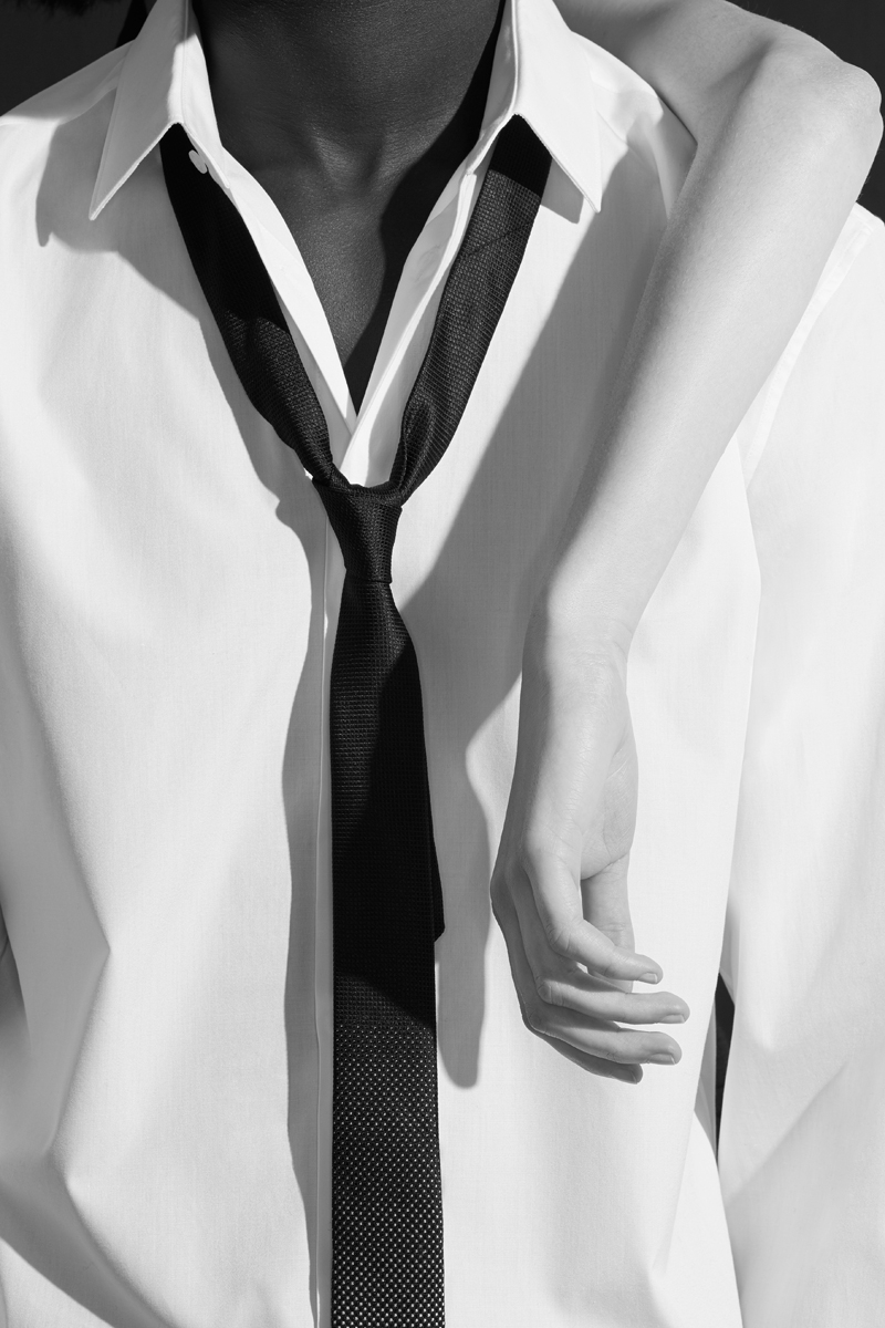 Curtis Slim white shirt €49, Lotto Jacquard tie €29