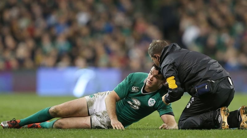 Johnny Sexton was injured playing against Australia