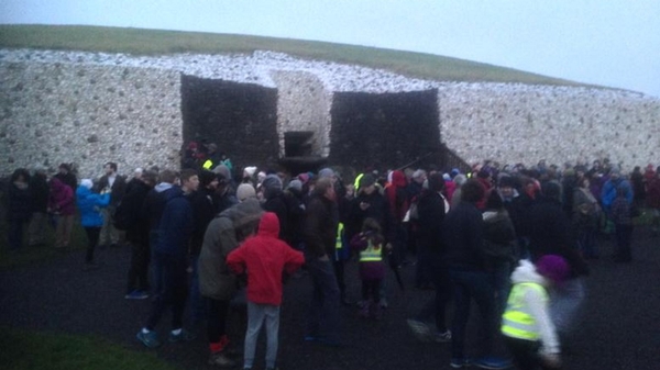 A blanket of cloud is obscuring the sunrise at Newgrange today