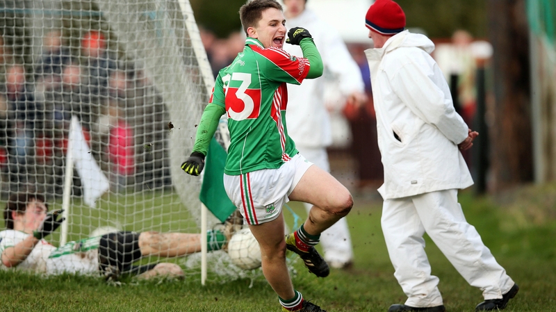 Cian Hennessey of Loughmore celebrates scoring his side's second goal