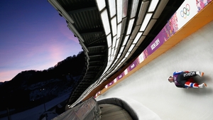 Jo Alexander Koppang of Norway in the Luge during a training session at Sochi