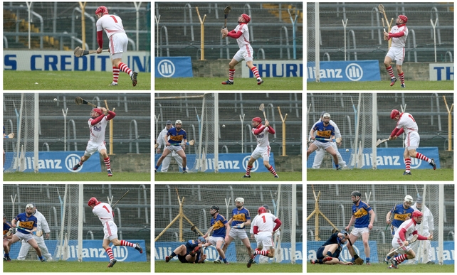 Cork's Anthony Nash pictured taking a 'Nash free' against Tipp
