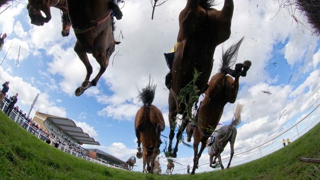 Runners during the Boylesports Handicap Steeplechase at Fairyhouse