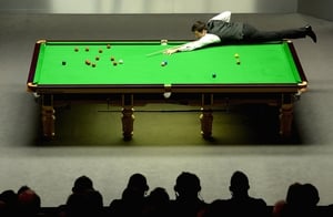 The crowd watches Ronnie O'Sullivan in action at the World Snooker Championship