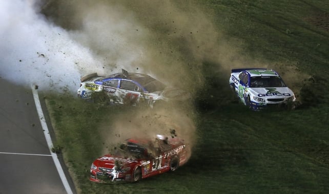 A crash at Kansas Speedway