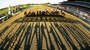 The runners are off at the Belmont Stakes at Belmont Park