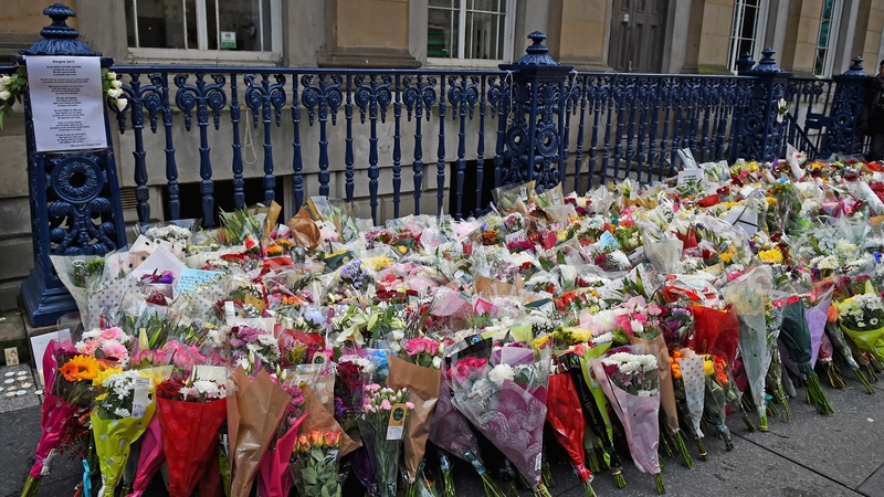 Floral tributes left near the scene of the incident