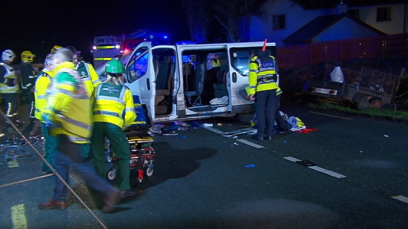 Four adults and 11 children were injured in the crash