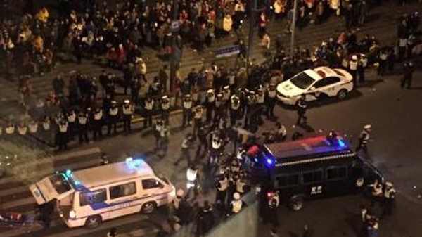 The incident occurred in the Bund area (Pic: @CCTV_America)
