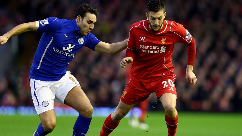 Adam Lallana in action against Leicester