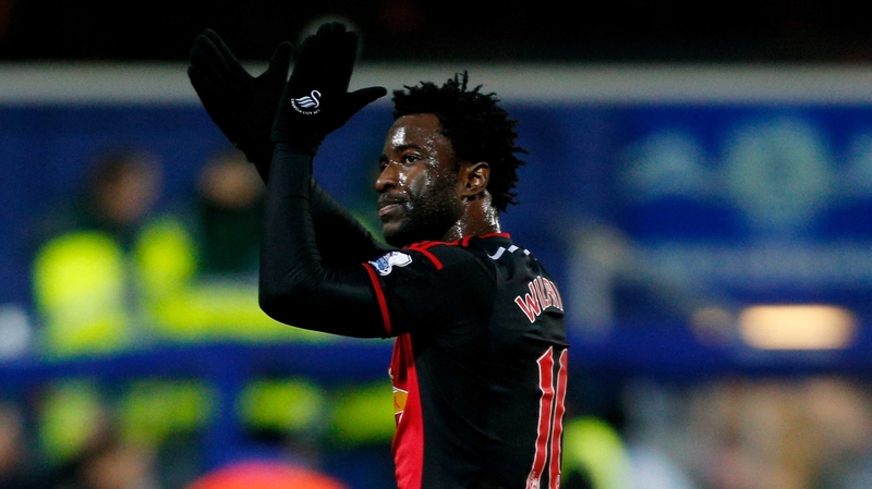 Wilfried Bony acknowledges the crowd at full-time