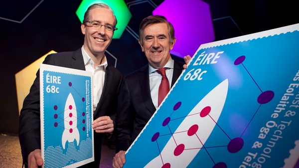 The stamp features a rocket like that central to the inspirational story that led to the setting up of the exhibition