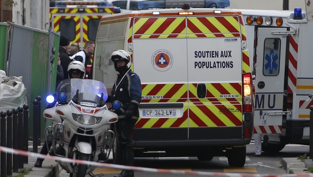 Police block roads in Paris