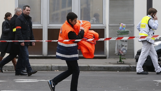 Emergency workers at the scene of the attack