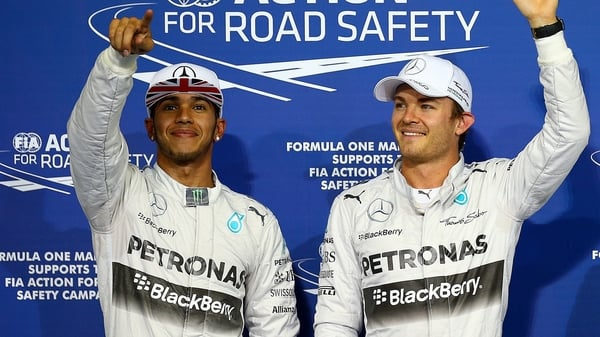 Lewis Hamilton and Nico Rosberg after the Grand Prix of Abu Dhabi qualifying