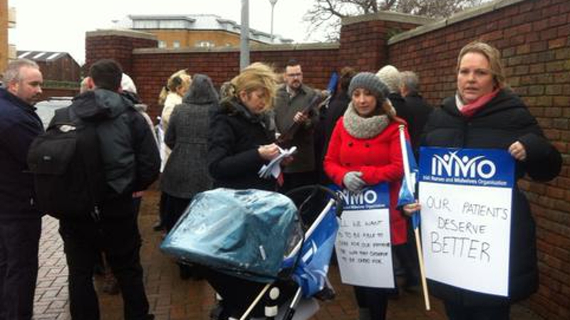 Nurses protested at lunchtime at Beaumont Hospital