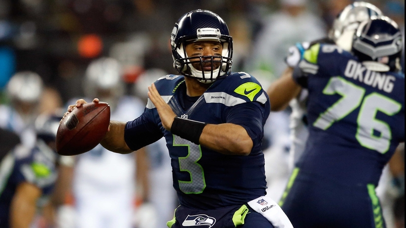 Russell Wilson threw for a 63-yard touchdown in the Seattle Seahawks' victory - the longest in the franchise's post-season history