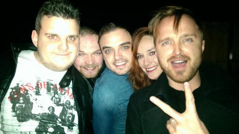 Aaron Paul and some new friends. Pic: @johncarroll1988
