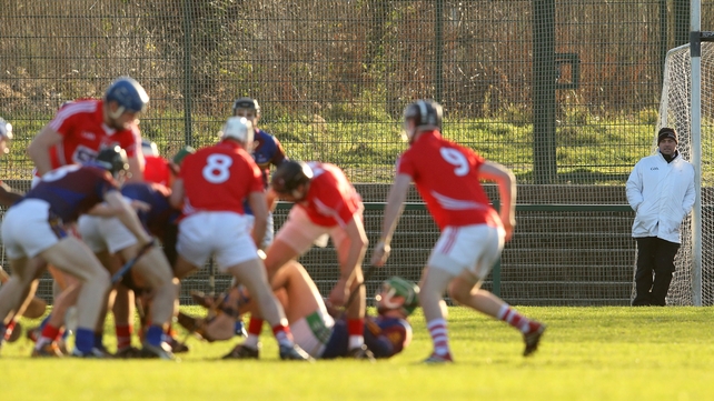 Former Waterford hurler Paul Flynn watches on as he acts as an umpire at the CIT Sports Stadium