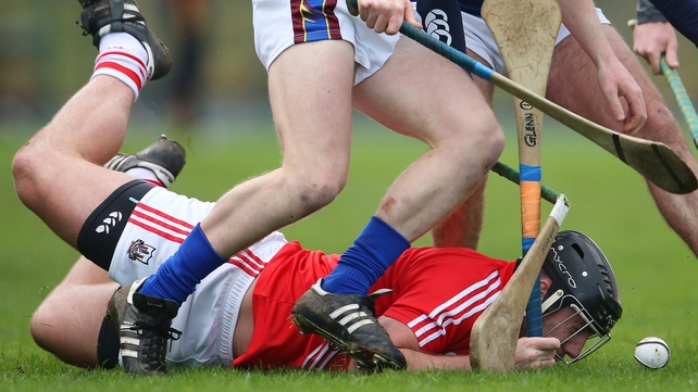 Cork's Glen O’Connor battles for a loose ball on the ground against UL