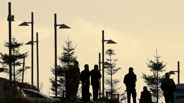 Spectators look on from a bank during the Cork vs UL Waterford Crystal Cup Preliminary clash