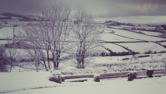 Snow covered fields in Moville in Co Donegal (Pic: Ciara McGuinness)