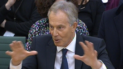 Tony Blair answers questions at the parliamentary inquiry into the OTR letters at the House of Commons