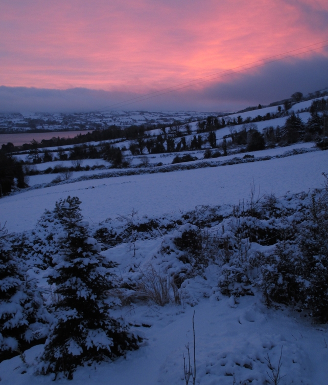A snowy sunrise over Lough Derg (Pic: John Curran)