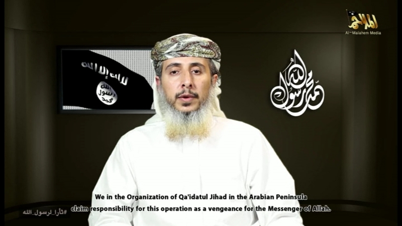 The video said the group's leadership ordered the attack for insults against the Prophet Mohammad