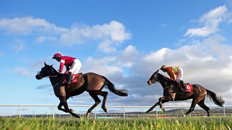 Don Cossack leads on the way to winning the John Durkan Memorial Punchestown Steeplechase last month