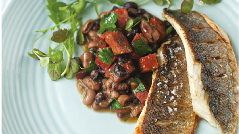 Neven Maguire's Sea Bass with Chorizo Cassoulet