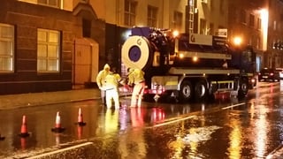 Council workers deal with flooding on Merchants Road in Galway (Pic: Roslyn Martyn)
