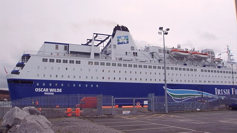 The people were found inside an unaccompanied container on the Irish Ferries Oscar Wilde ship