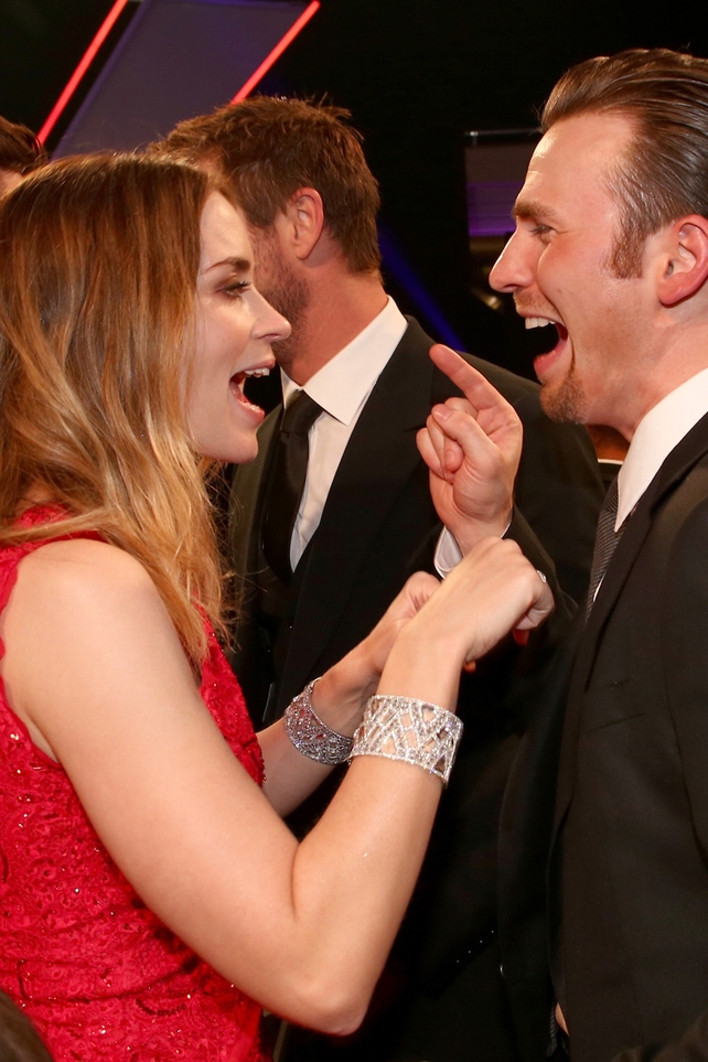 Emily Blunt and Chris Evans