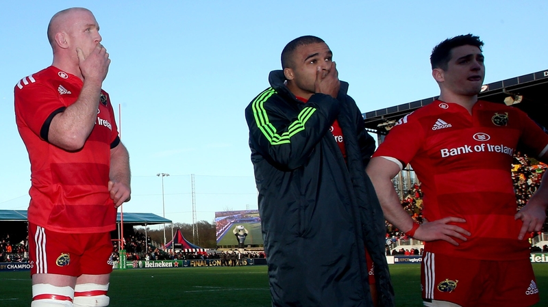 Defeat sinks in for Munster's Paul O'Connell, Simon Zebo and Ronan O'Mahony at the final whistle