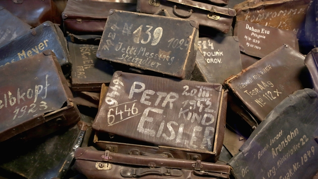 Another exhibit houses the hundreds of suitcases taken from people on their arrival at the camp