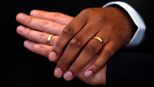 The survey shows attitudes towards same sex-marriage are similar on both sides of the border