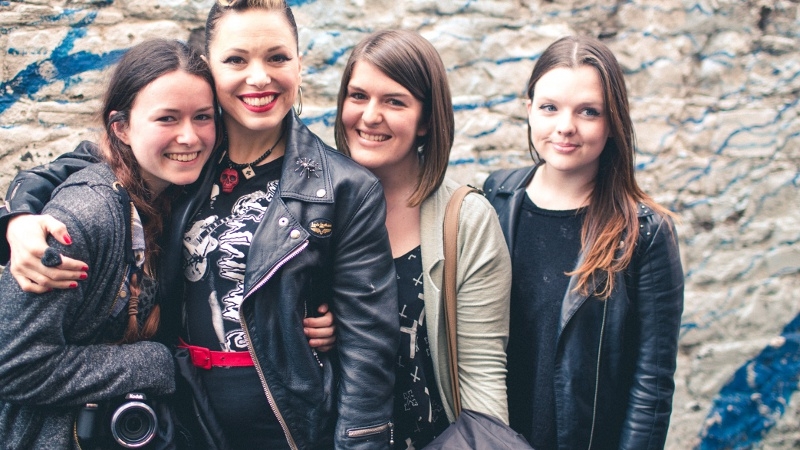 Imelda May with some of her Masterclass proteges at BIMM Dublin