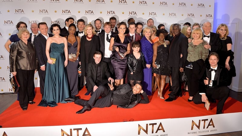 The cast of EastEnders backstage