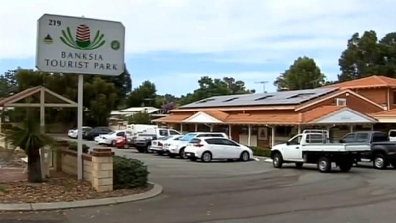 The group were staying at a caravan park outside Perth (Pic: 7News)